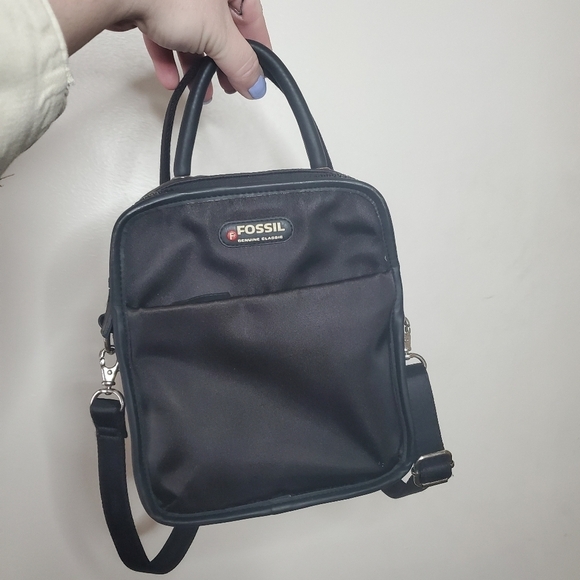 Fossil 2-in-1 Mini Bag Square Canvas Black - Picture 1 of 13